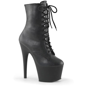 Pleaser Adore-1020 – Czarne matowe botki (obcas 17,8 cm)