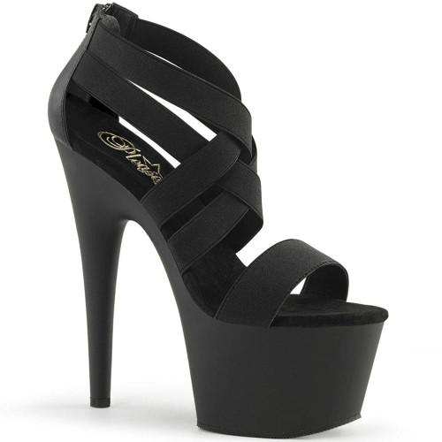 Pleaser Adore-769 – Black Sandals with Straps (heel 17.8 cm)